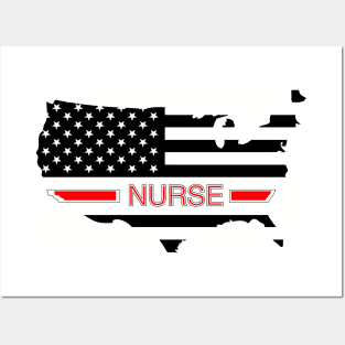 Thin Line Nurse Flag Posters and Art